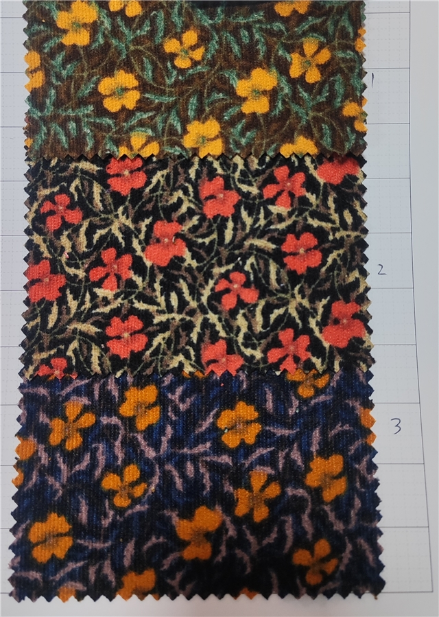 flower print corduroy fabric