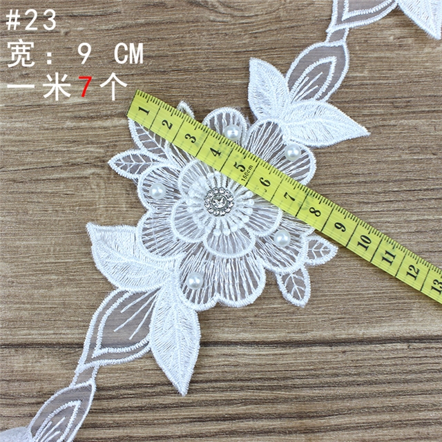 double layered lace with nail beads