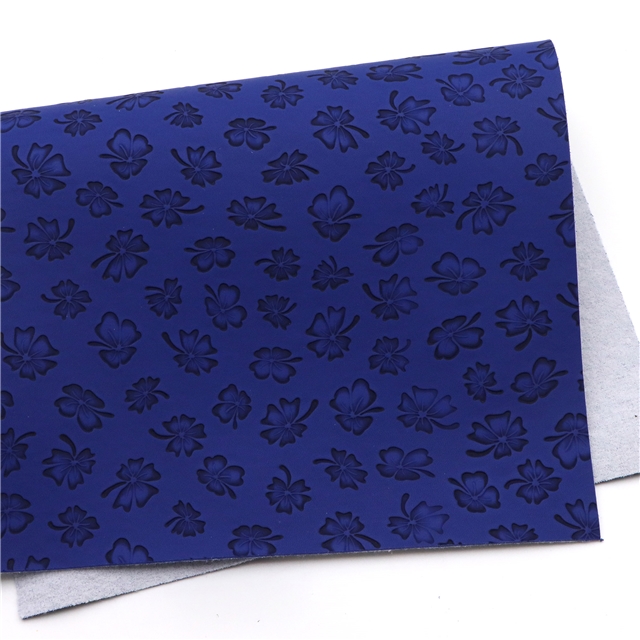 synthetic leather plain flowers indentation faux leather 