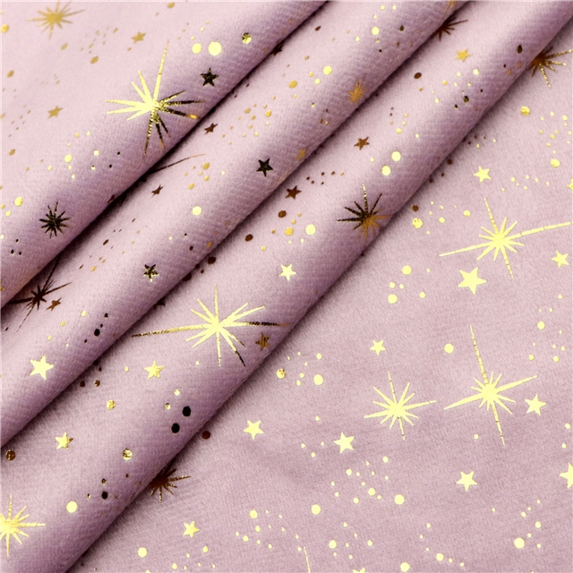 hot stamping dot star short plush fabric 5#purple,50*150cm(19.7*59.1