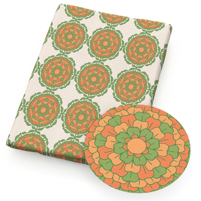 polyester cotton geometry leaves flowers series polyester cotton fabric set (12 pcs/set)
