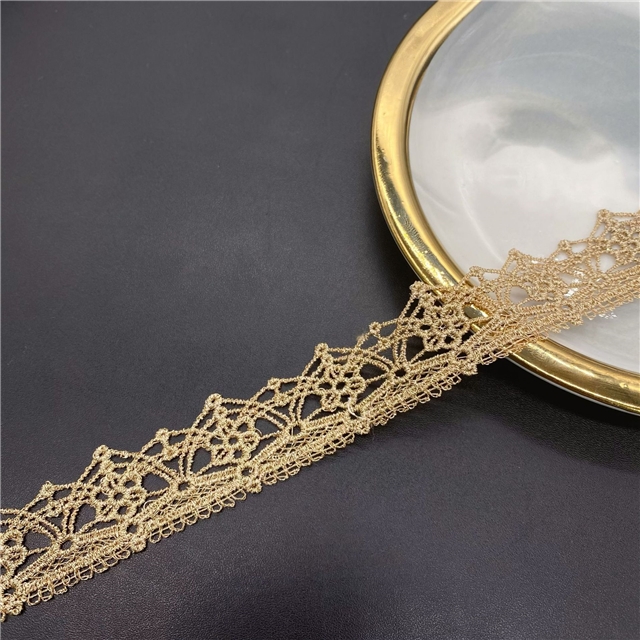 gold and silver thread double sided gold thread embroidery hollow lace