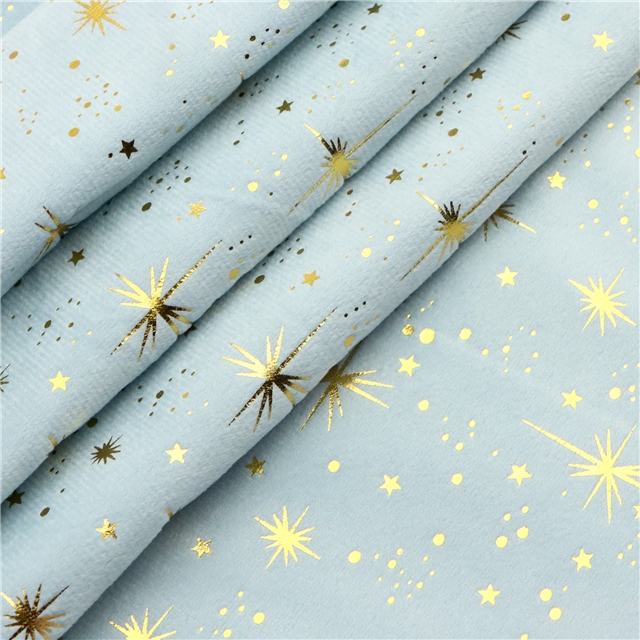 hot stamping dot star short plush fabric 3#blue,50*150cm(19.7*59.1