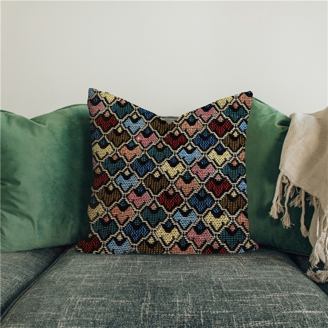 ethnic style geometric diamond patterned jacquard fabric