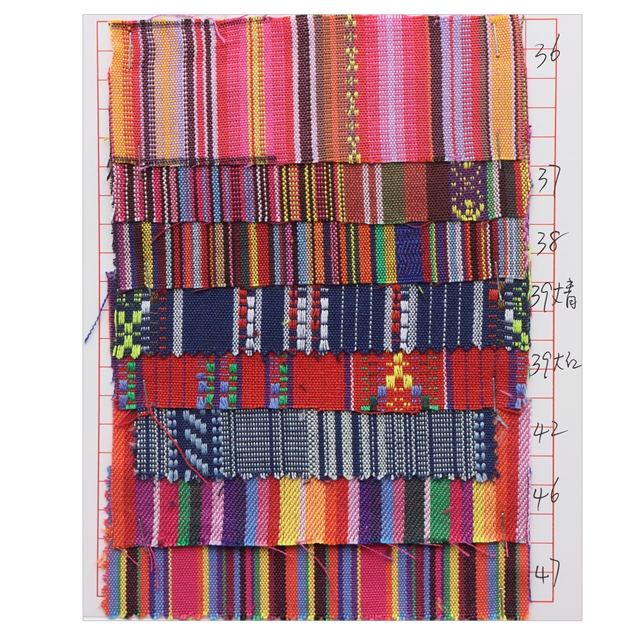 ethnic style series polyester cotton colored weaving fabric