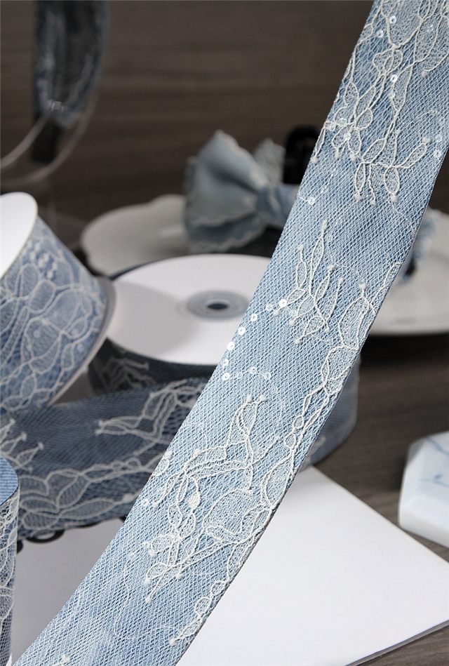 dyeing glitter lace denim webbing