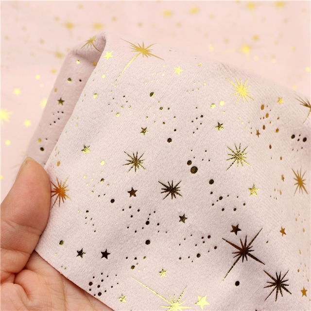 hot stamping dot star short plush fabric
