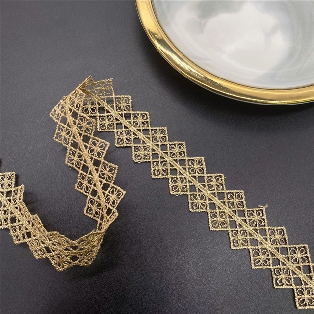 gold and silver thread double sided gold thread embroidery hollow lace