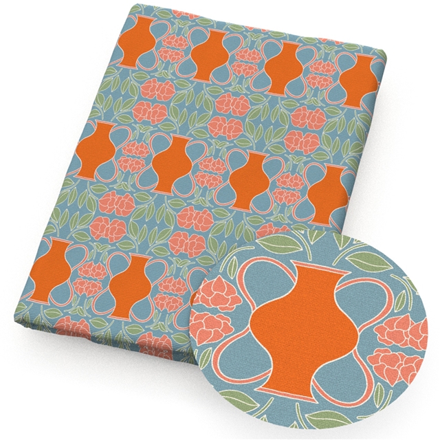 polyester cotton geometry leaves flowers series polyester cotton fabric set (12 pcs/set)