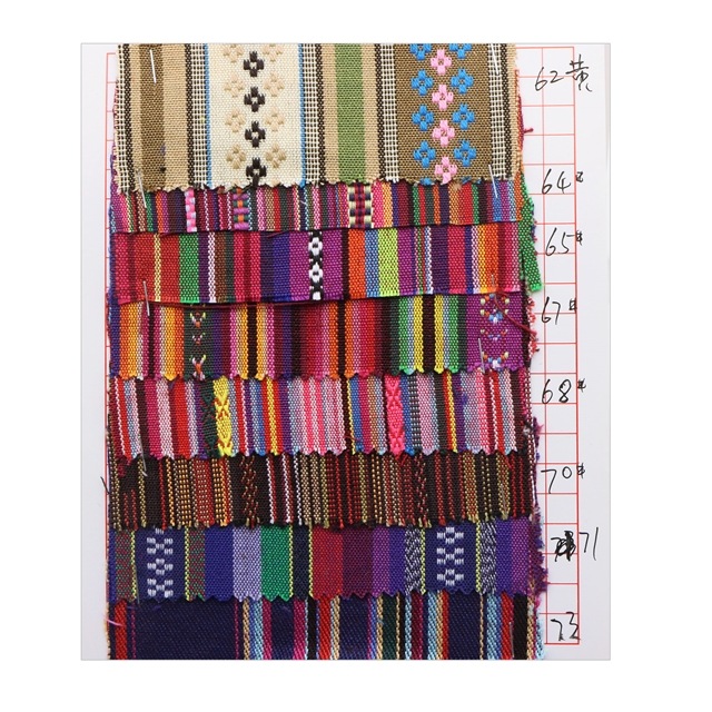 ethnic style series polyester cotton colored weaving fabric