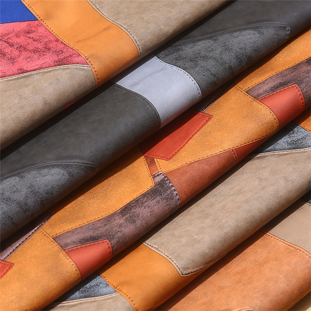 synthetic leather retro splicing PVC synthetic leather