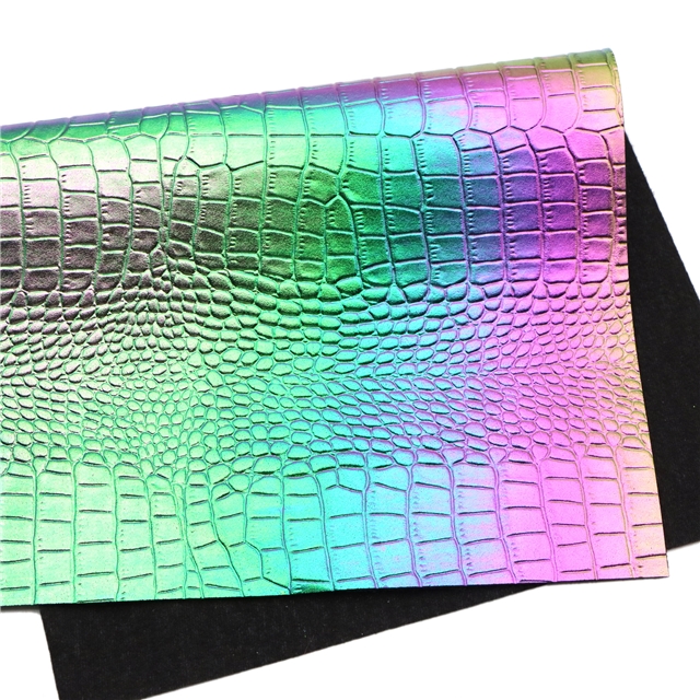 synthetic leather bump texture iridescent crocodile pattern faux leather