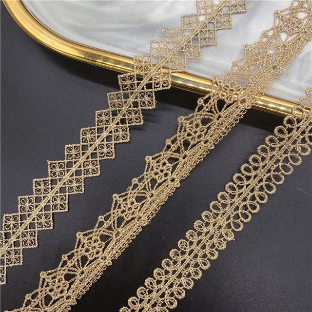 gold and silver thread double sided gold thread embroidery hollow lace