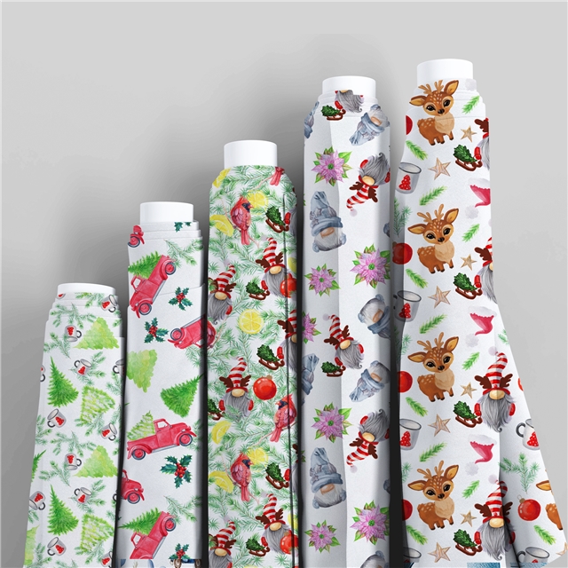 polyester cotton christmas series polyester cotton fabric set (10 pcs/set)