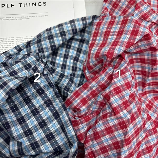 polyester cotton yarn dyed checkered fabric