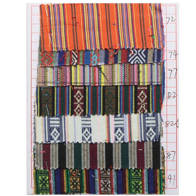 ethnic style series polyester cotton colored weaving fabric