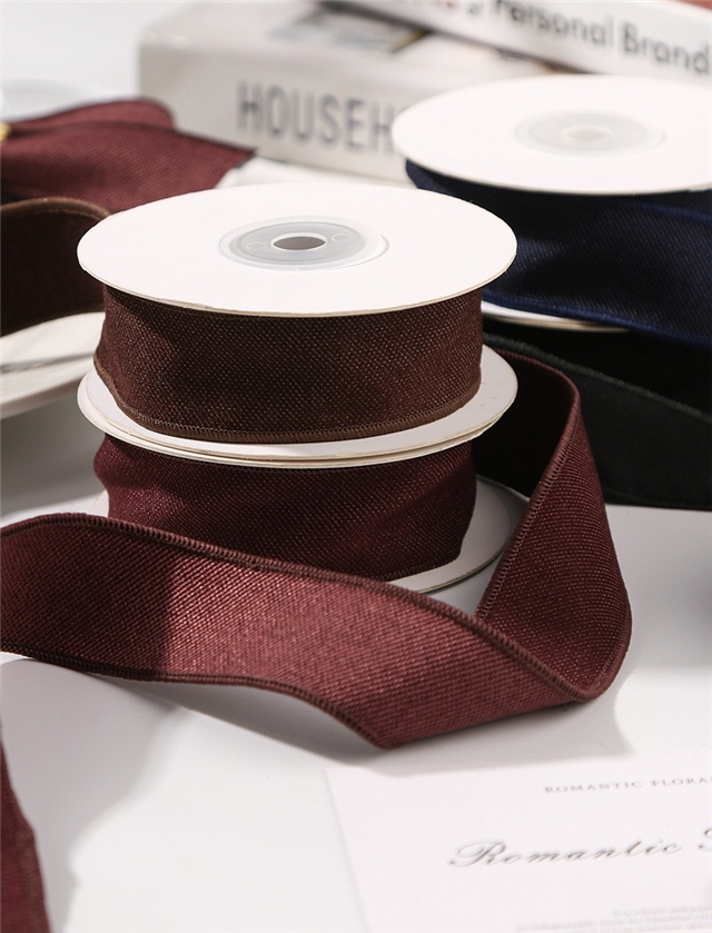 thick solid color woven tape with diagonal edge pressing