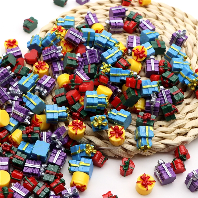 plastic/resin christmas gift box 3d resin accessories