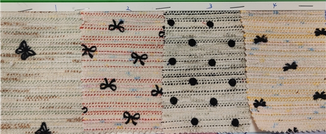 silver thread velvet dot bow woolen woven small fragrant fabric