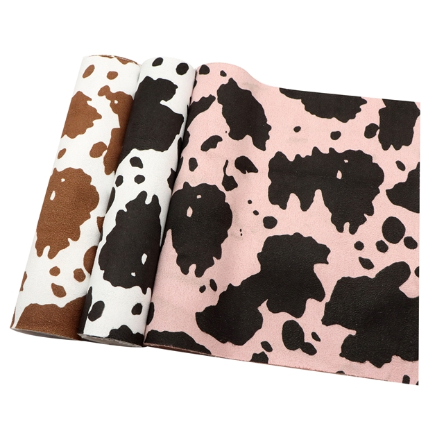 synthetic leather cow pattern faux leather 
