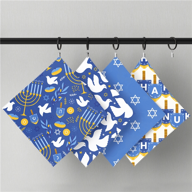 polyester cotton hanukkah series polyester cotton fabric set (8 pcs/set) polyester cotton fabric,50*45cm(19.7*17.7