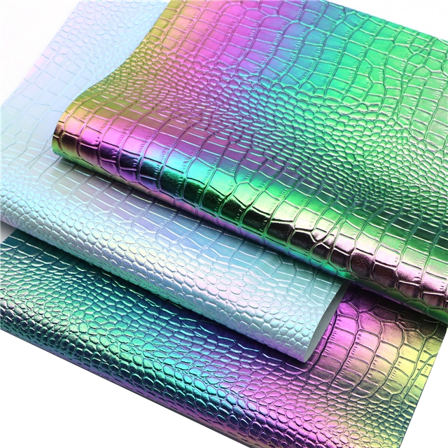 synthetic leather bump texture iridescent crocodile pattern faux leather