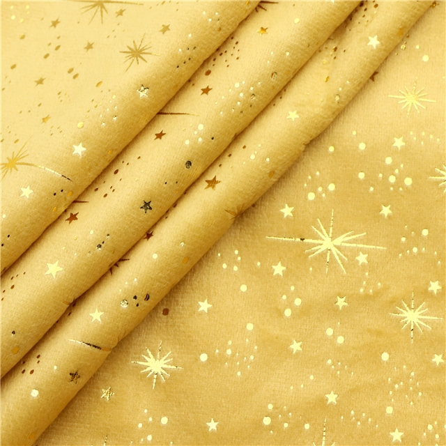 hot stamping dot star short plush fabric 4#yellow,50*150cm(19.7*59.1