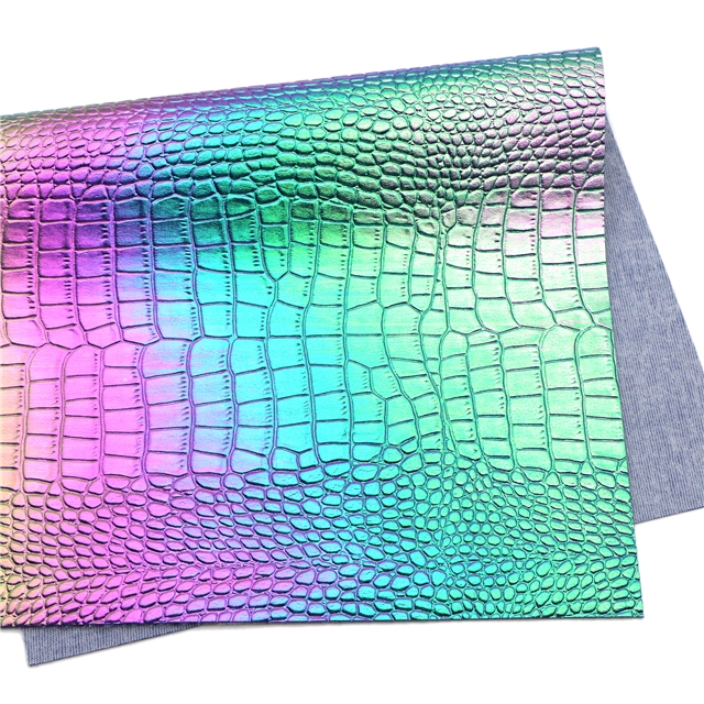 synthetic leather bump texture iridescent crocodile pattern faux leather