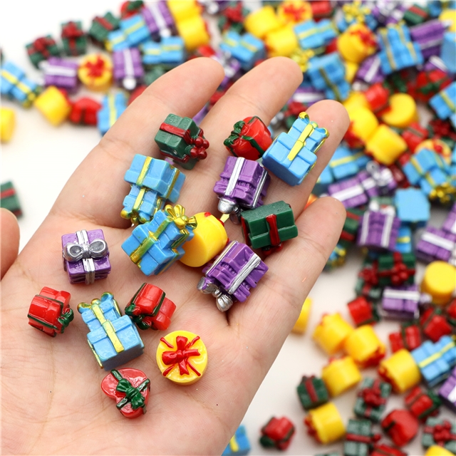 plastic/resin christmas gift box 3d resin accessories