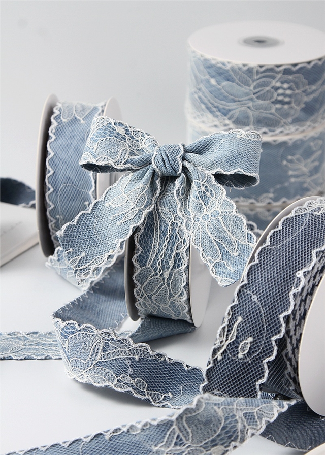 dyeing glitter lace denim webbing