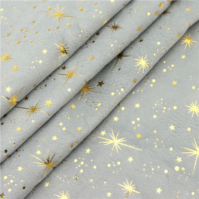 hot stamping dot star short plush fabric 8#gray,50*150cm(19.7*59.1