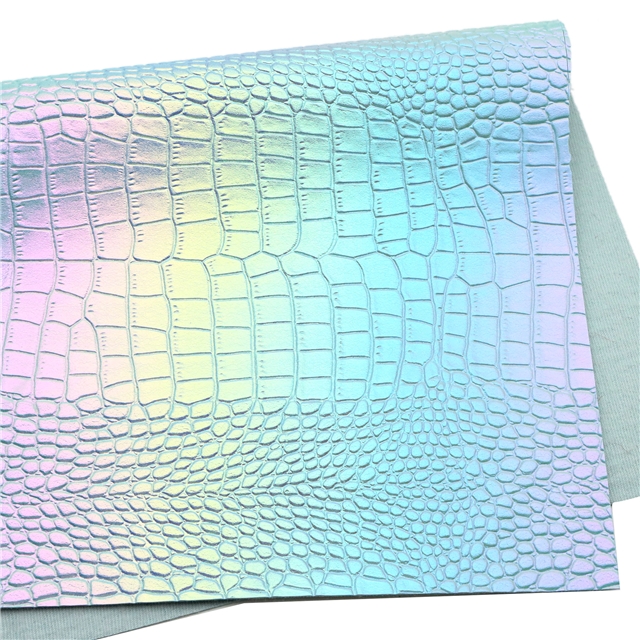synthetic leather bump texture iridescent crocodile pattern faux leather