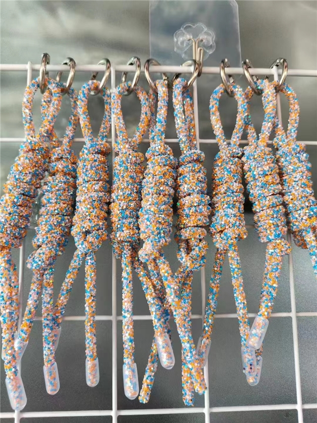 Drill pipe braided keychain accessory