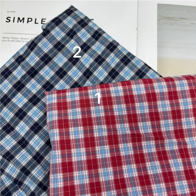 polyester cotton yarn dyed checkered fabric