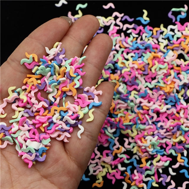 polymer clay mixed simulation ribbon twisted candy soft ceramic packaging filler