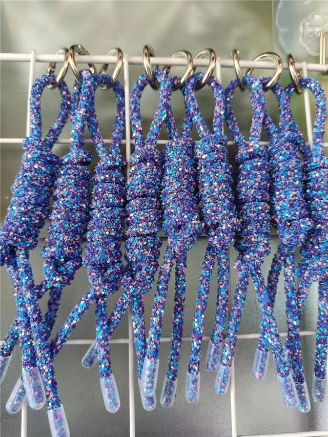 Drill pipe braided keychain accessory