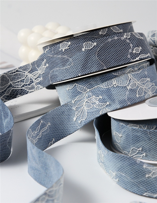 dyeing glitter lace denim webbing