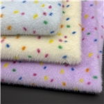 mink fur printed colorful dot velvet fabric