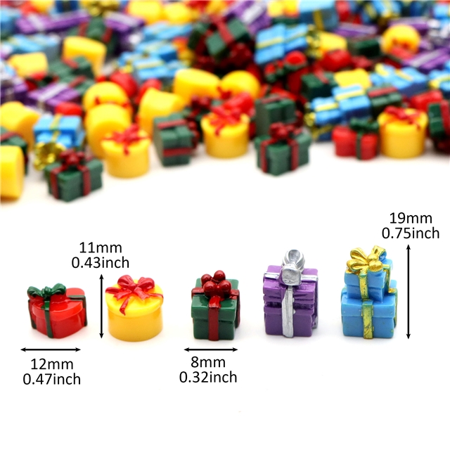 plastic/resin christmas gift box 3d resin accessories