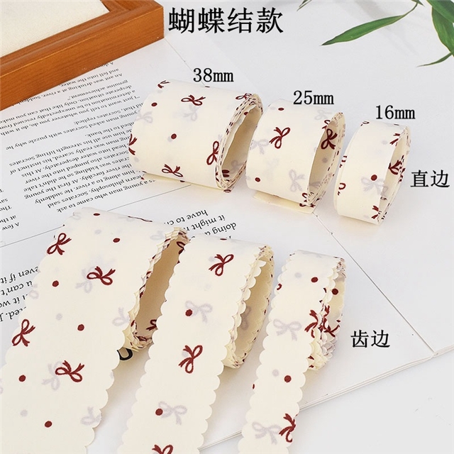 cherry heart flower printed ribbon