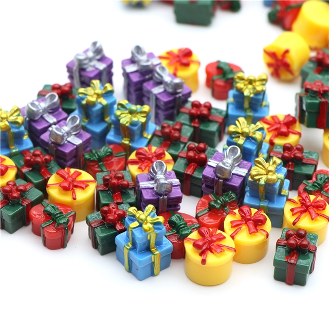 plastic/resin christmas gift box 3d resin accessories