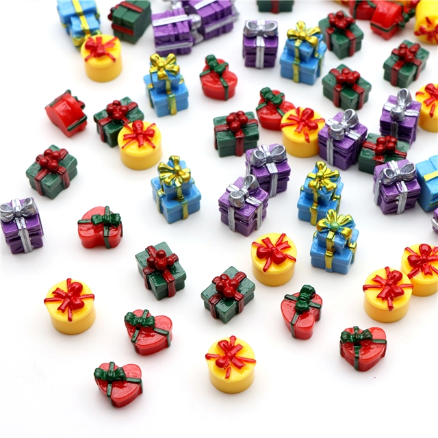 plastic/resin christmas gift box 3d resin accessories