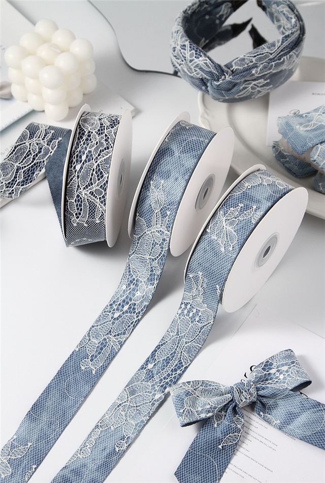 dyeing glitter lace denim webbing