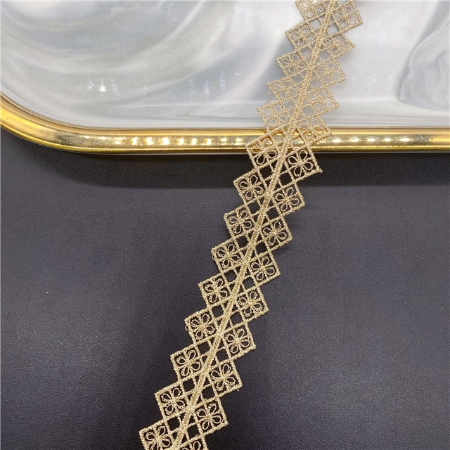 gold and silver thread double sided gold thread embroidery hollow lace