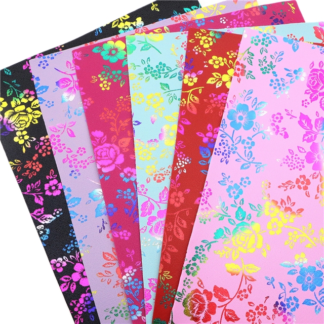 synthetic leather colourful gold hot stamping faux leather