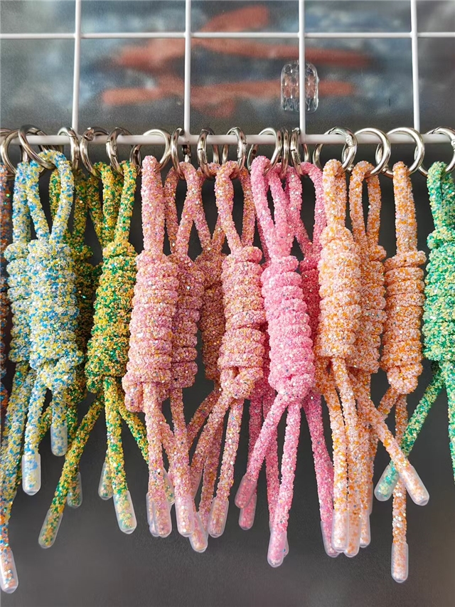 Drill pipe braided keychain accessory