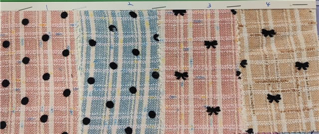 silver thread velvet dot bow woolen woven small fragrant fabric