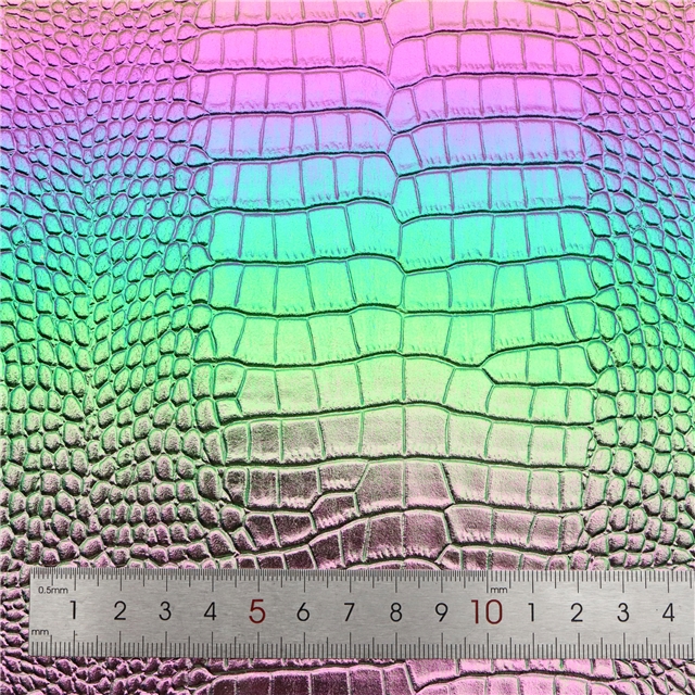 synthetic leather bump texture iridescent crocodile pattern faux leather