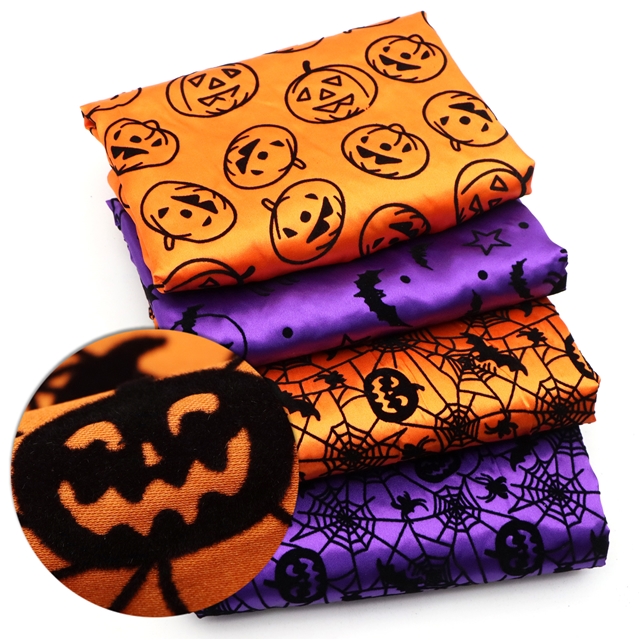 halloween series velvet satin fabric