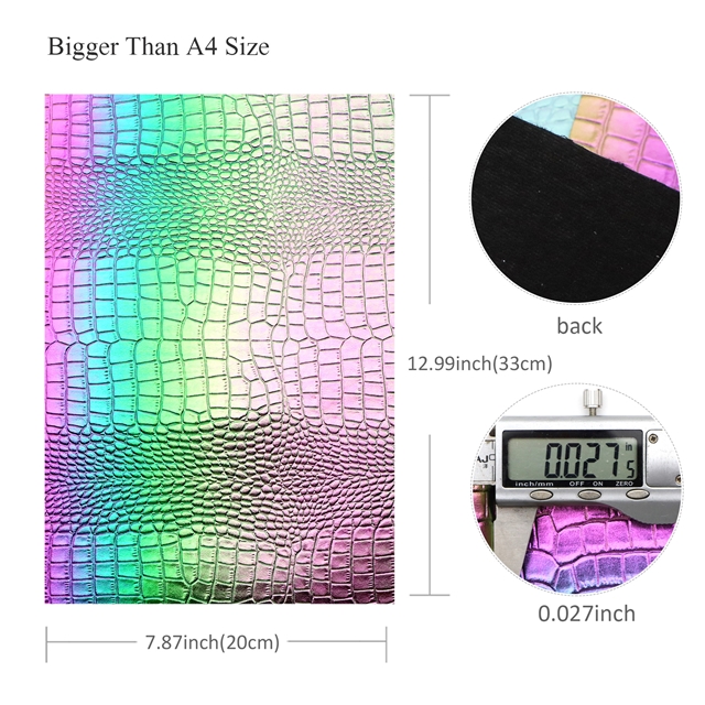 synthetic leather bump texture iridescent crocodile pattern faux leather